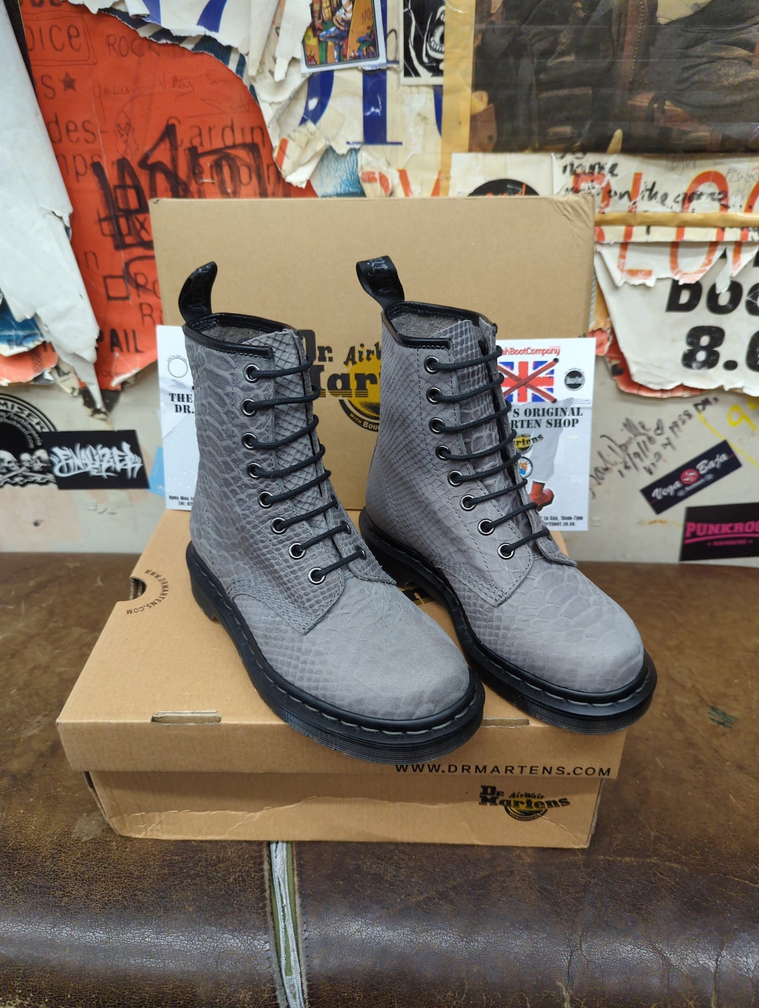 Dr Martens 1460 Grey Python Size 4 Etsy