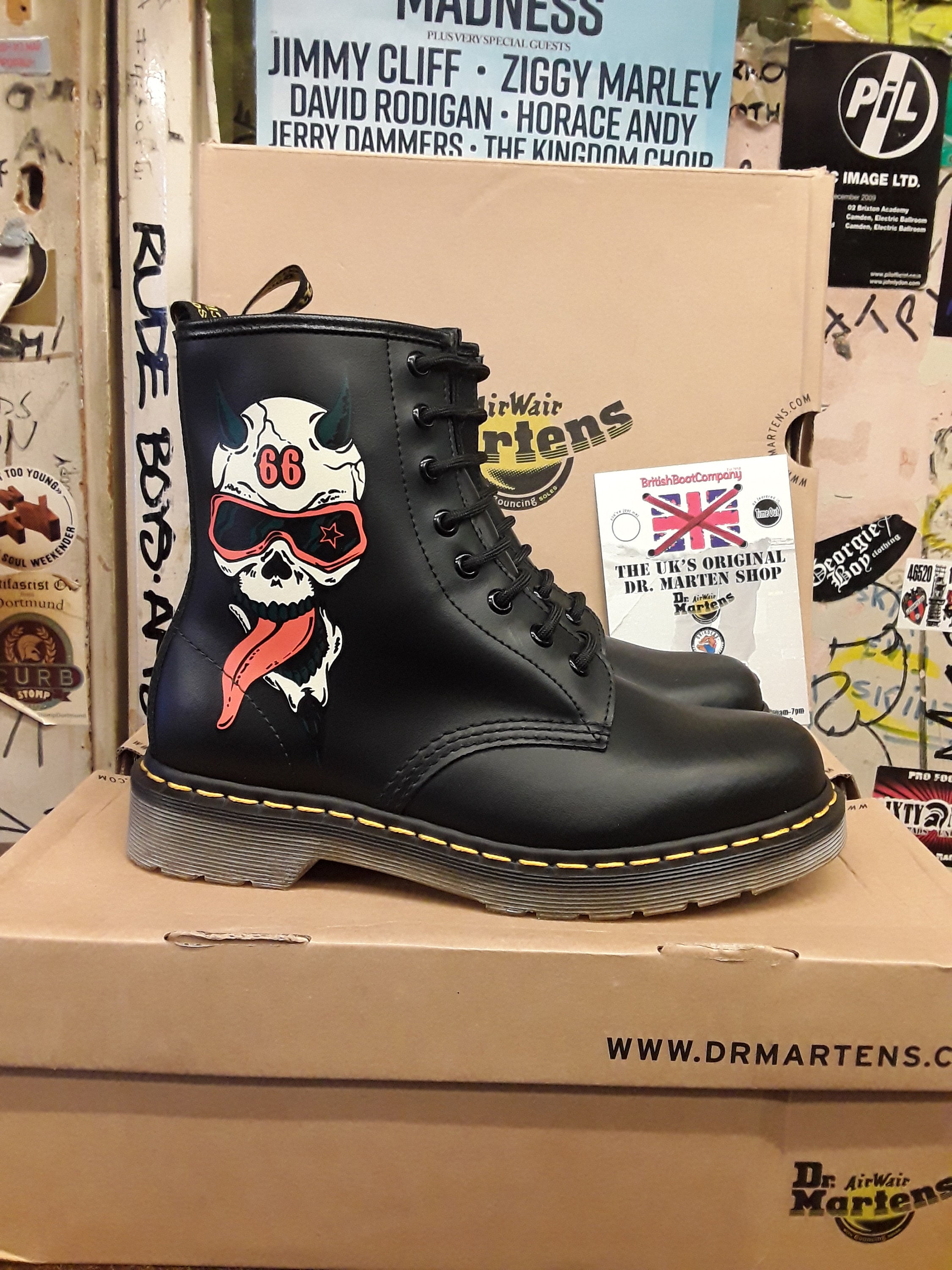 Doc martens skull boots best sale