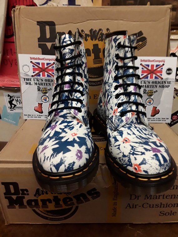 Blue and white doc cheap martens