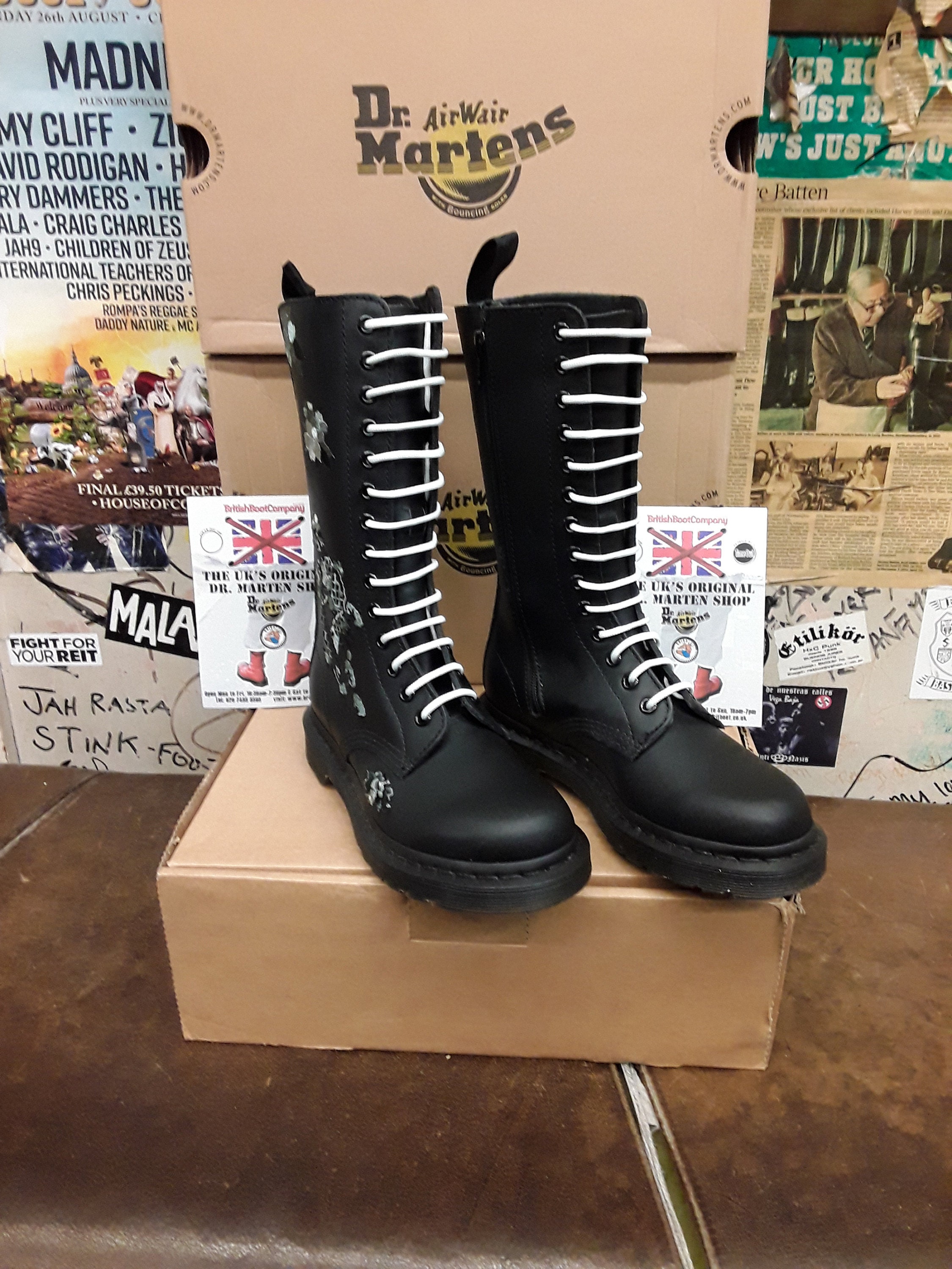 Dr Martens Anissa Black 14 Hole Zip Boot Etsy Canada