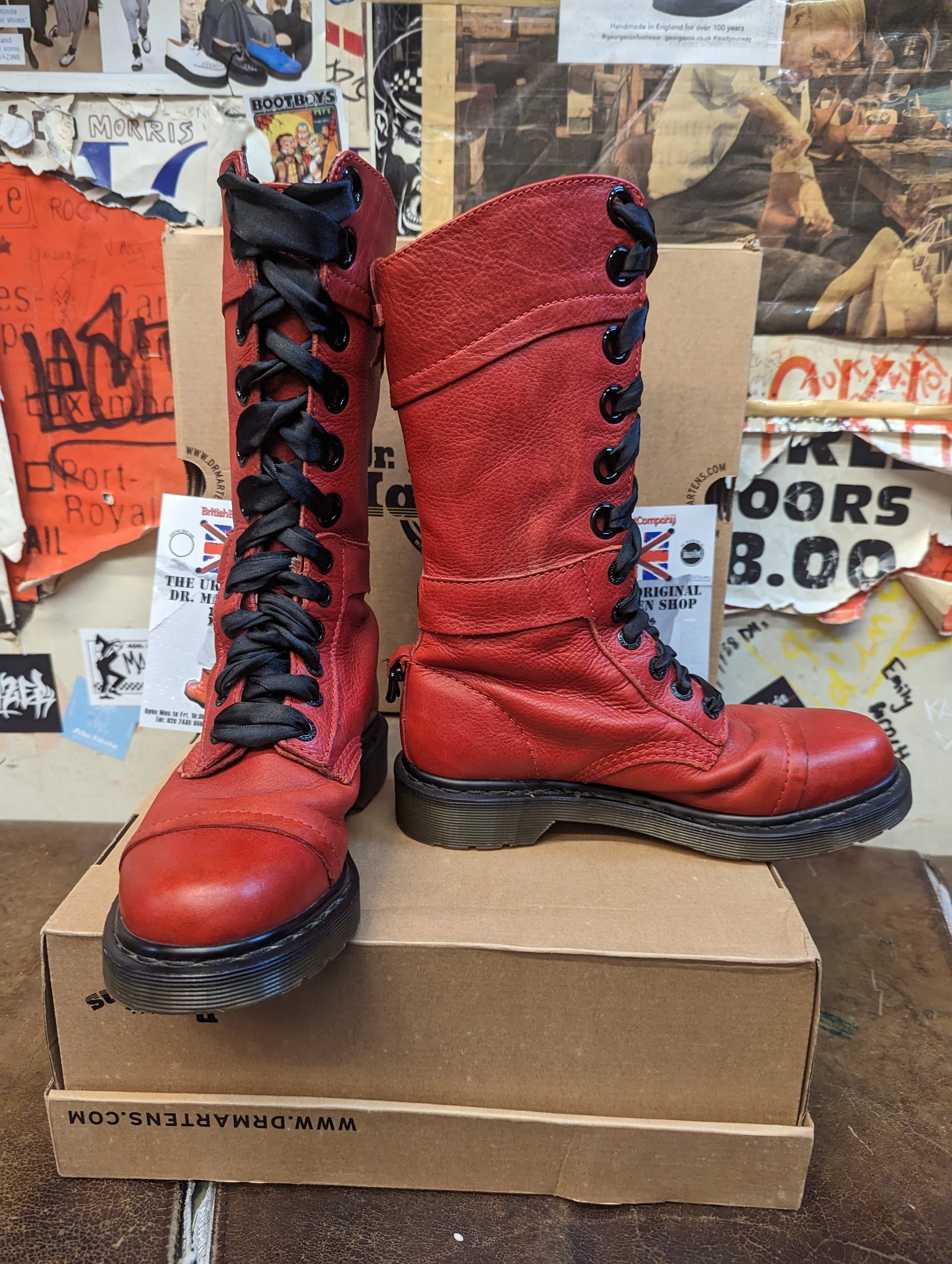 Dr Martens 1914 Triumph Rojo Varias Tallas Etsy Mexico