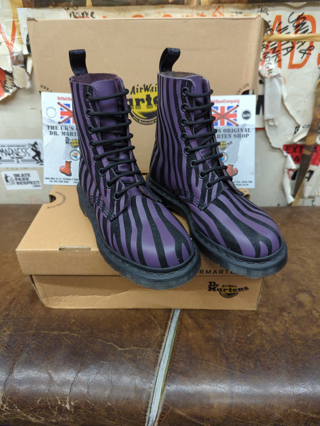 Dr Martens Purple Zebra 8 Hole Size 3 Etsy Canada