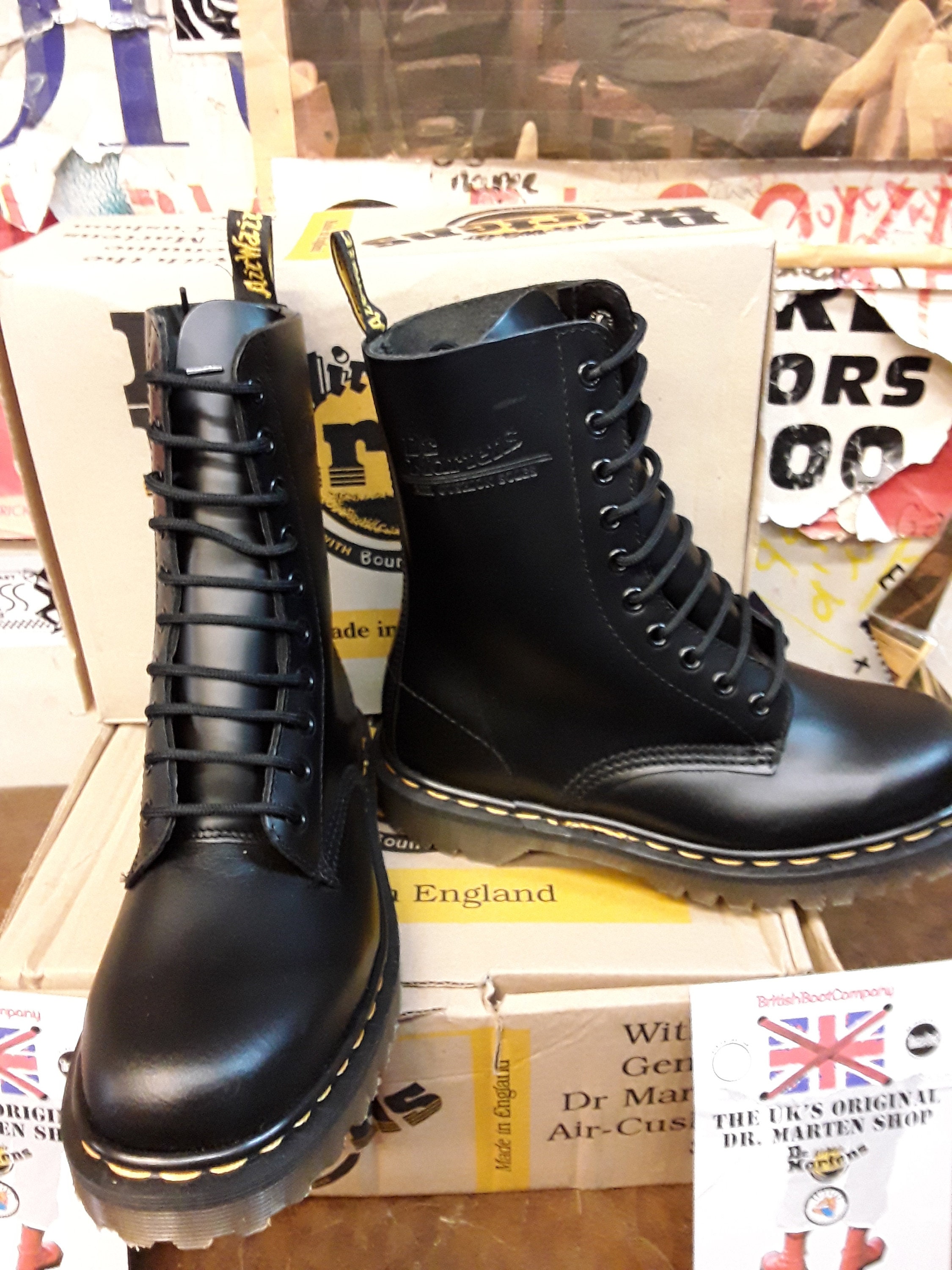 Dr Martens 1490z Ben Made in England Black 10 Hole Size 5 - Etsy Dr Martens 1490z Ben Made in England Black 10 Hole Size 5 - Etsy