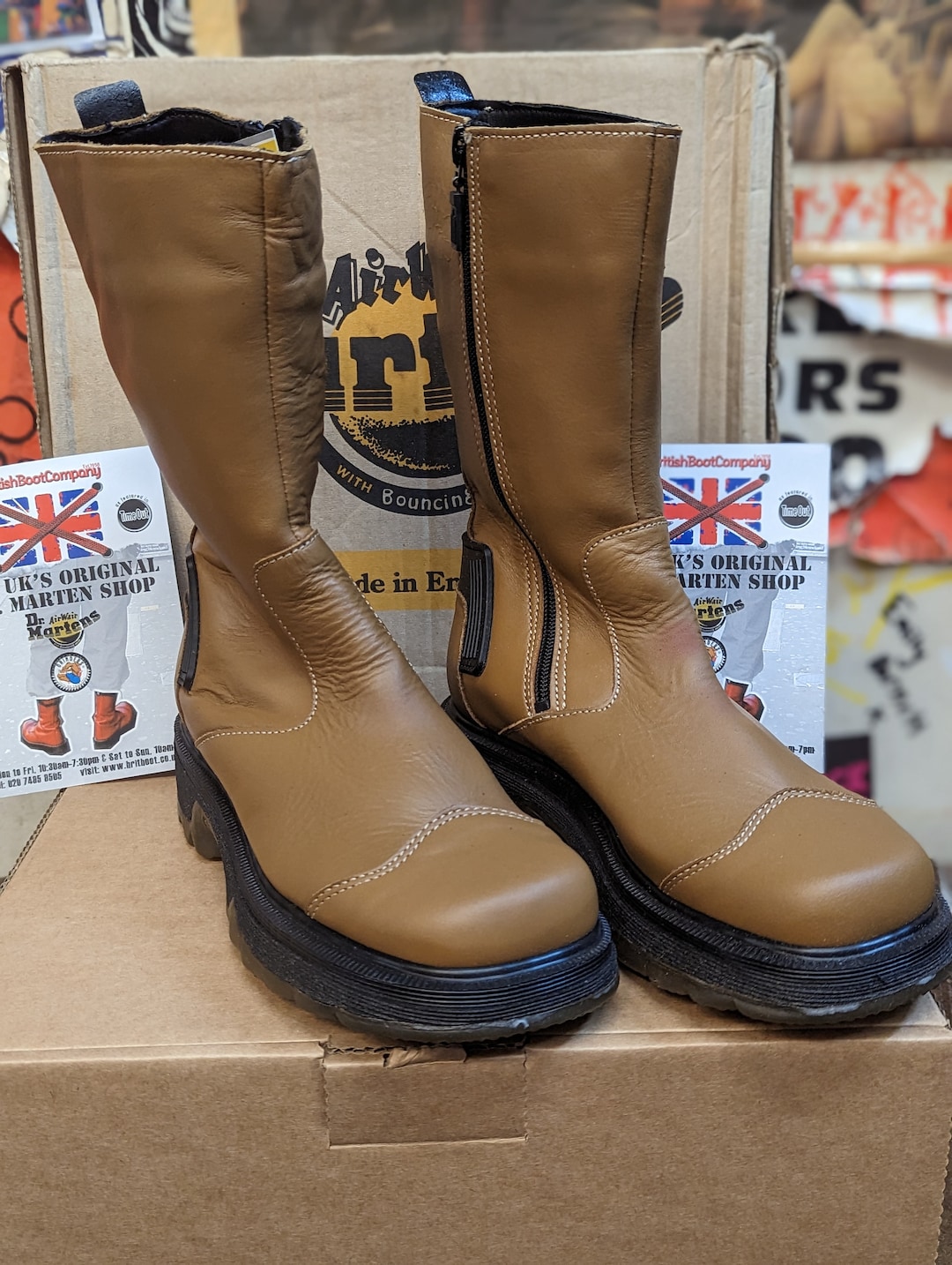 Dr Martens Biker Boots / Made in England / 9913 Beige / Various