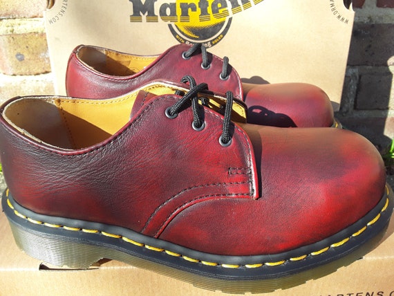 Dr Martens Deep Red Vintage, 3 Hole Steel Toe Shoes, SIZE UK6 - Etsy