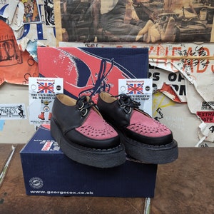 Made in England Robot George Cox Creepers Black and Pink Various Sizes