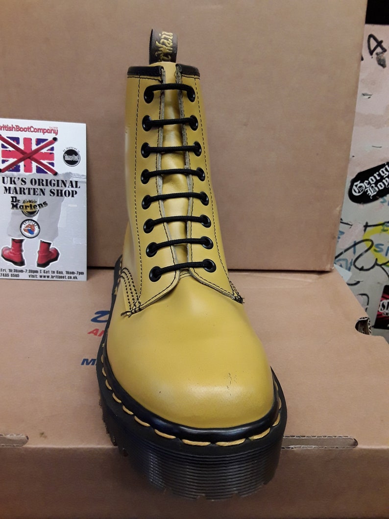 Dr Martens 1460Z Vintage Yellow Smòoth, platform Sole, Made in England image 7