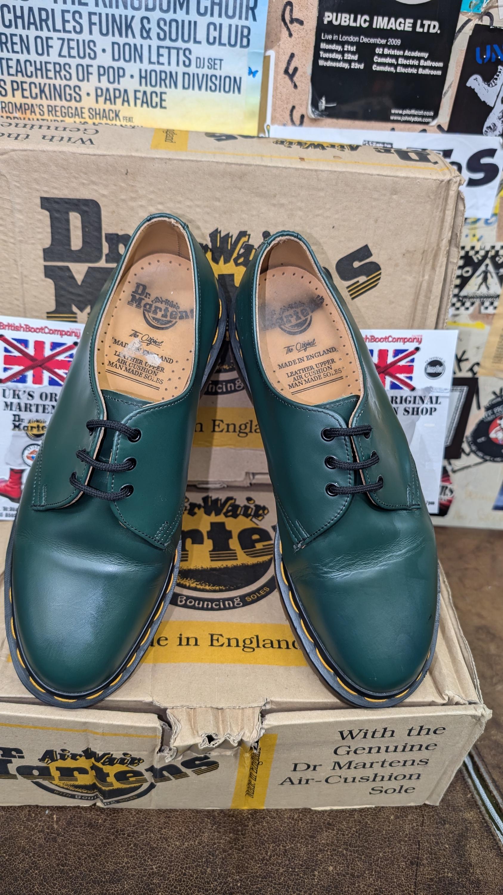 Dr Martens 1461z Made in England Green 3 Hole Size 6 - Etsy
