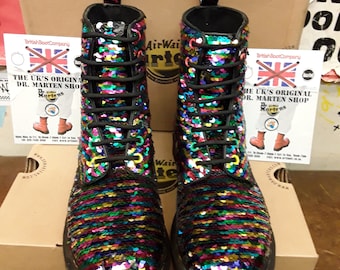 Dr Martens 1460 Rare Size UK6 Boots Rainbow Sequin
