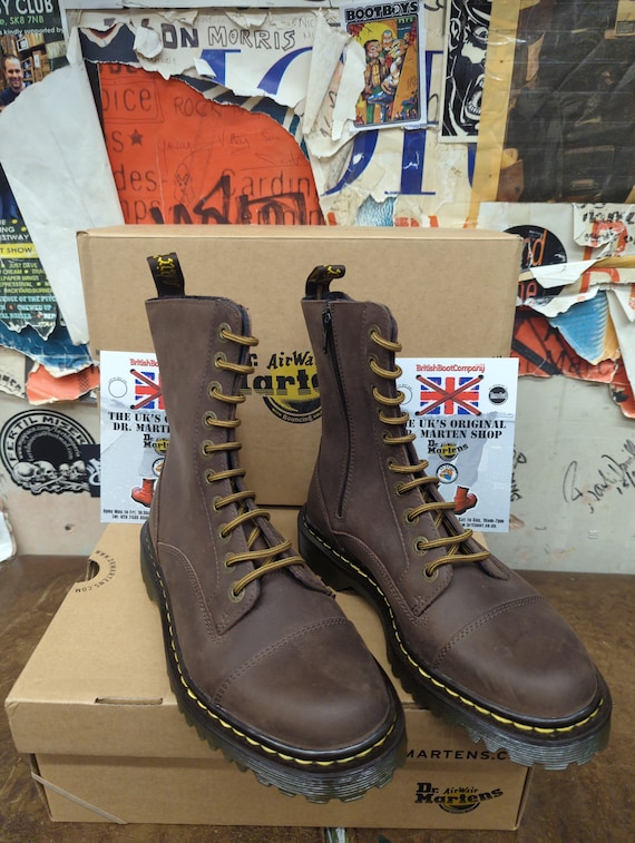 Dr. Martens Brown Leather Lace-Up Side-Zip Combat Boots with Yellow Stitching Dr. Martens Winter boots - dark brown - Zalando.ie main image 4