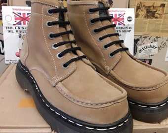 Dr Martens Sand Suede, Platform Boots 6 hole made in England, Various Sizes