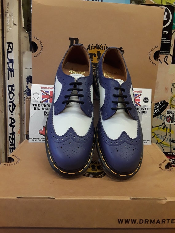 Dr Martens Made in England Blue and White Two Ton… - image 7