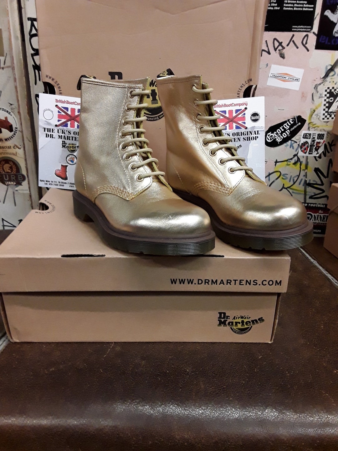 Gold Dr. Martens? Unisex sz M7/9W Dr. Martens | Shoes | Gold Dr Martens Unisex Sz M79w | Poshmark main image 4