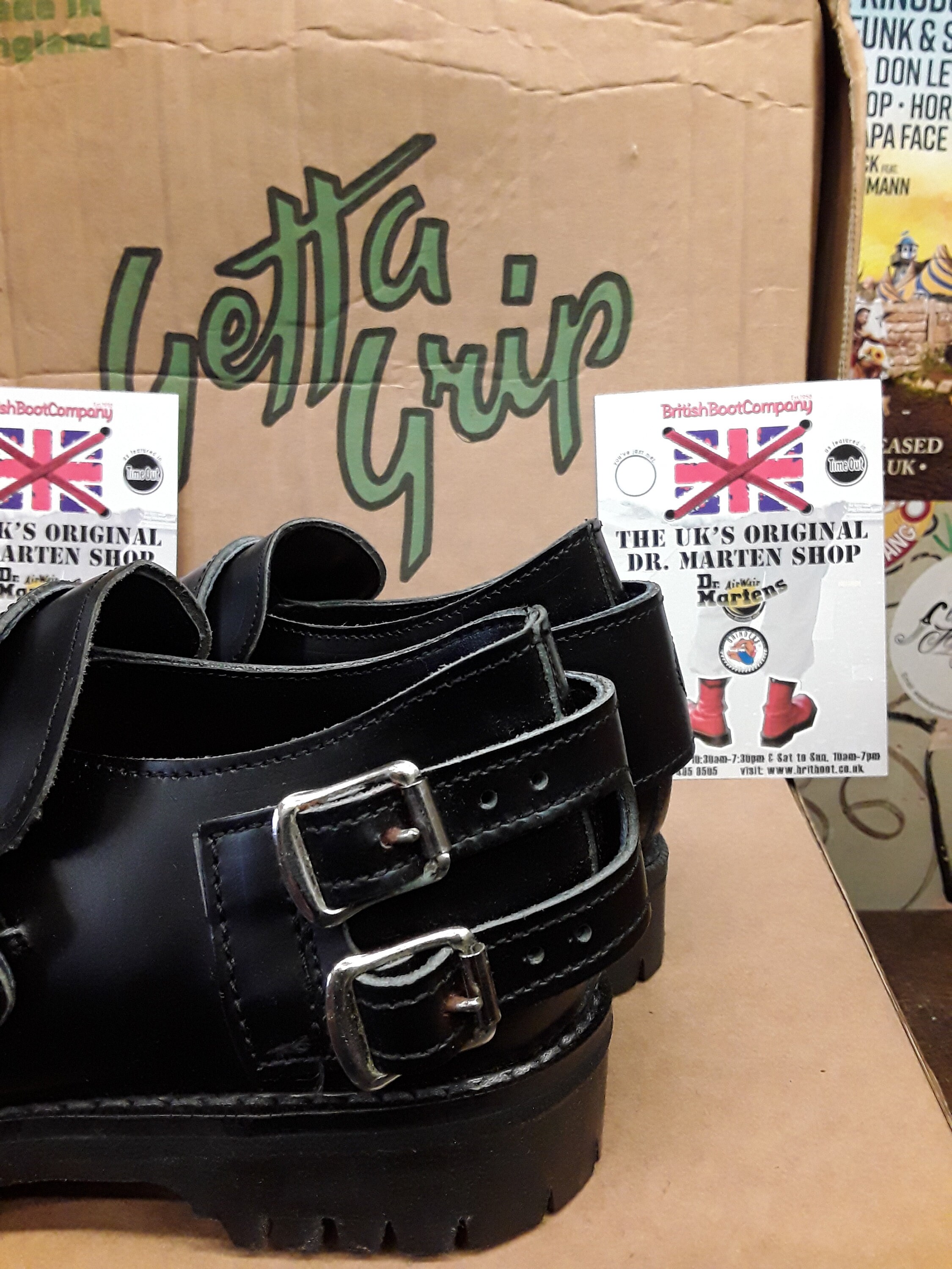 Dr Marten Getta Grip / Size UK4 / Made in England / Black Buckle 