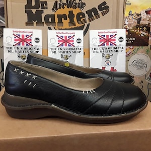 Dr Martens Slip On Shoe / size UK5 / Black Soft Leather / Womens Loafers