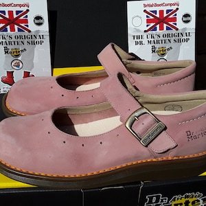 Dr Martens 8a57 Pink Nubuck Mary Janes Various Sizes