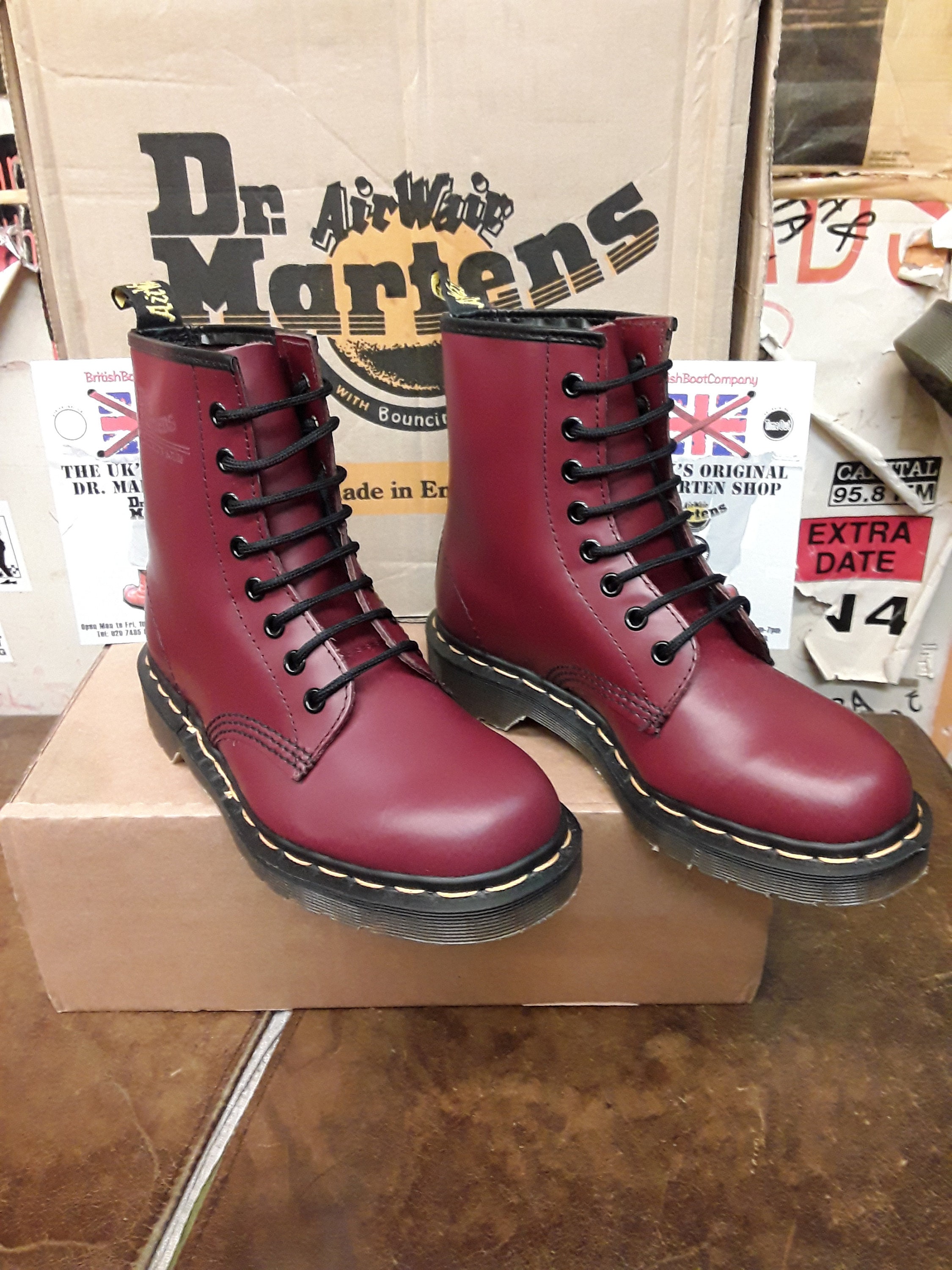 Dr Martens 1460 Made in England Cherry 8 Hole Various Sizes - Etsy