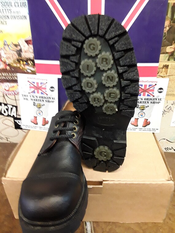 Grinders Made in England, Size UK8, Black Leather Sho… Gem