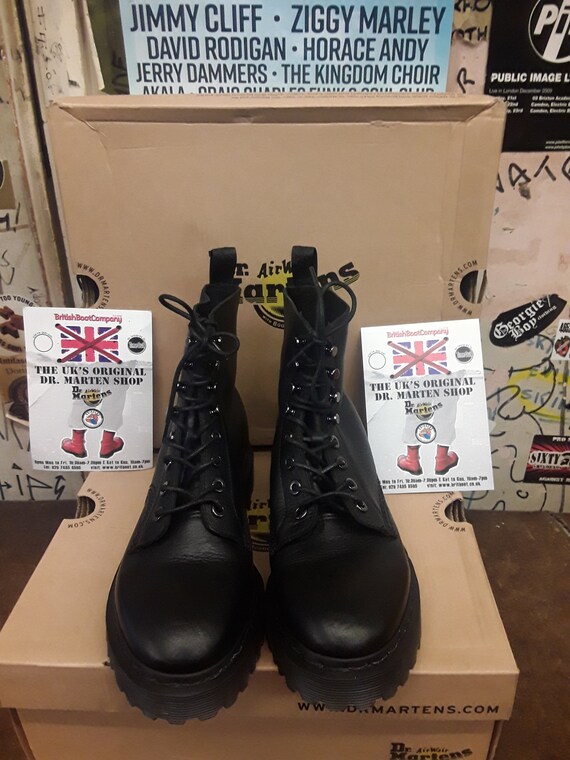 Dr Martens Black Grizzly 8 Hole Boot Size 5