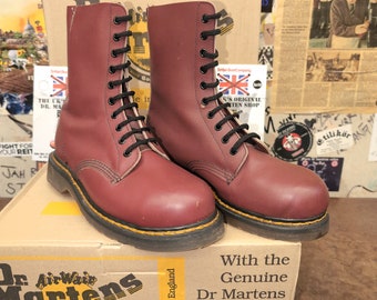 Dr Martens 1919 Cherry 10 Hole Made in England Size 7