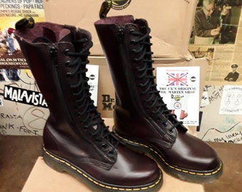 US 5 - Dr Martens 9733 Red Patent Leather Double Zip 14