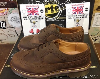 Dr Martens Vintage 90's, Size UK4.5-5, Made in England, Gaucho Crazy Horse Leather, Womens Brogue Shoes