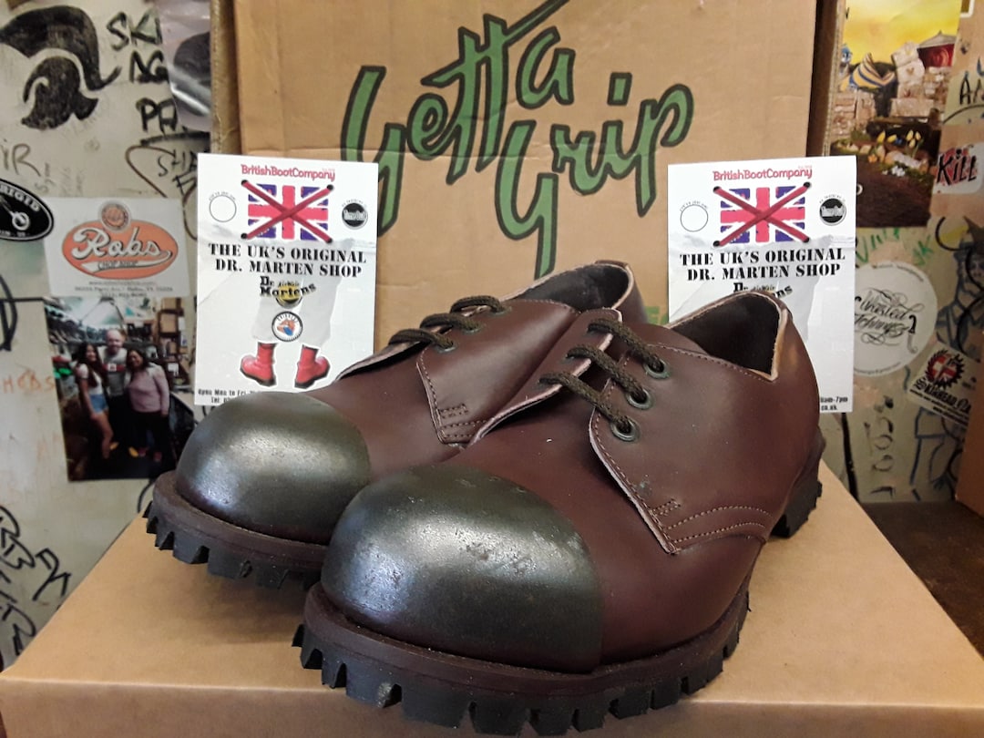Dr Martens Getta Grip, Ruby Red Steel Boot Size 4. Made in