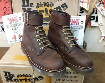 Dr Martens Made in England 1460 Brown Mountain Bear Twin Strap Size 6