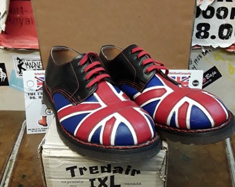 Made in England Tredair Dr Martens 4 Hole Union Jack  Size 8