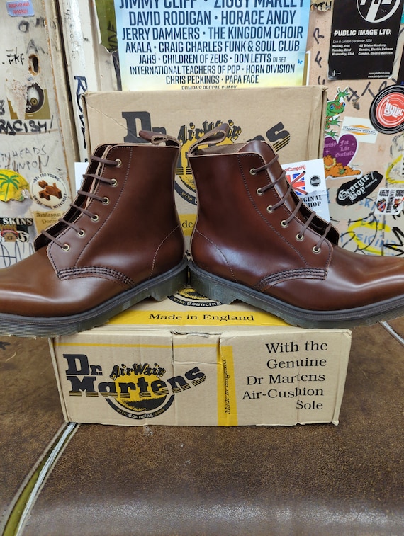 Dr Martens Bonali Tan Hi Shine Leather Made in England Size 7 Etsy
