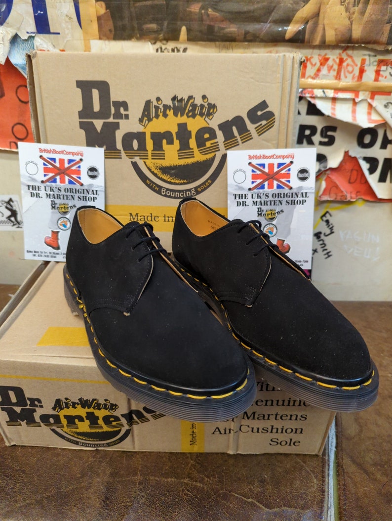 Dr Martens 1461 Black Suede Made in England Size 6 image 1