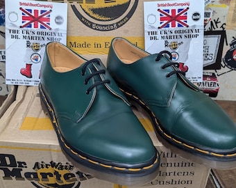 Dr Martens 1461 3 Eye Oxford Green Leather Shoes UK9 EU43 US10 - Etsy