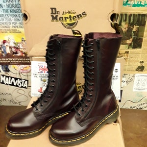 Dr Martens 9733 Red Vintage 14 Hole Double Zip Boots Various Sizes