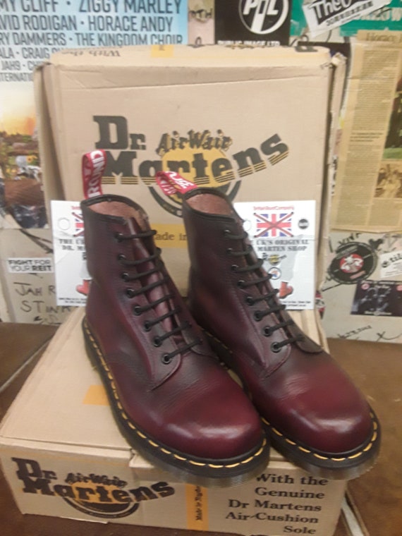 Dr Martens 1460 Red Vintage 8 Hole Made 