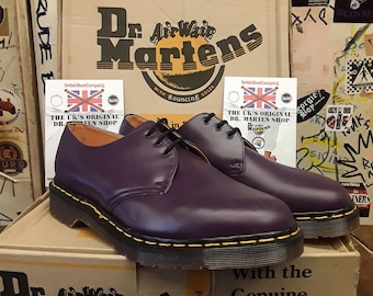 Dr Martens Made in England Purple 3 Hole Shoes Size 9