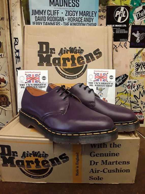 Dr Martens Made in England Purple 3 Hole Shoes Size 9 Etsy Canada