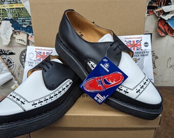 George Cox 5289v Black and White Creepers Made in England George Cox 5289v Black and White Creepers Made in England