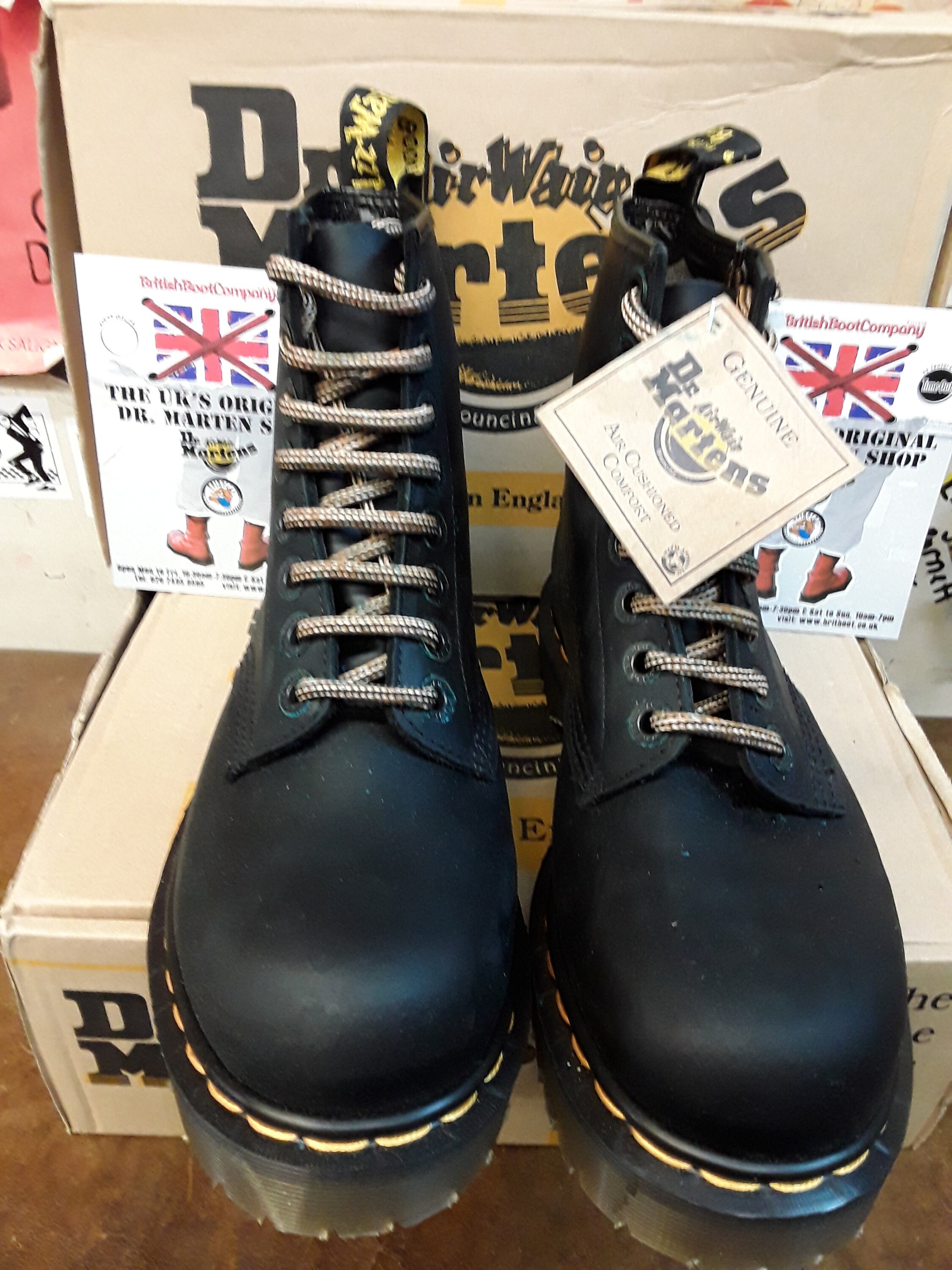 Dr Martens 8338z Bex Black Waxy 8 Hole Made in England Size Dr Martens 8338z Bex Black Waxy 8 Hole Made in England Size