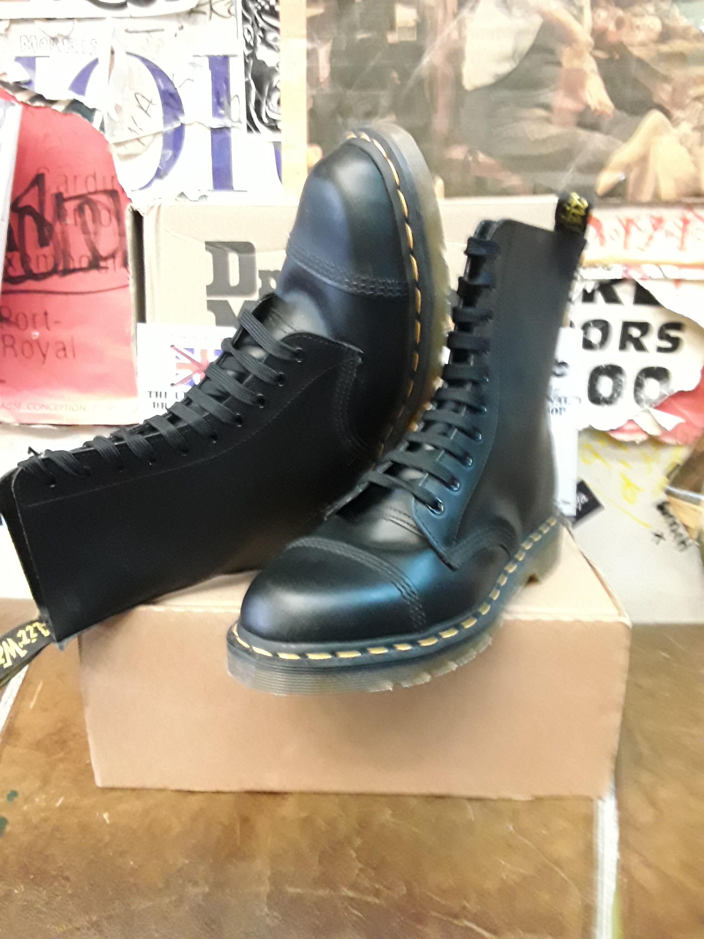 Dr Martens Morris Black Leather Lace Up Ankle Boots Mens Size 12 Dr. Martens Men main image 3