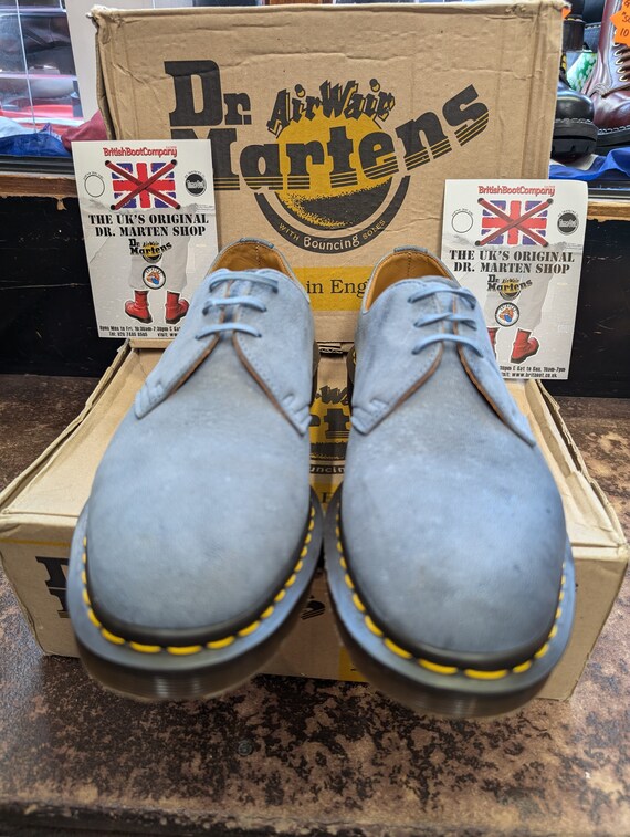 Dr.Martens AirWair Made in England 水色 レア Dr Martens 1461 Light Blue Ostrich Skin Leather Made in England