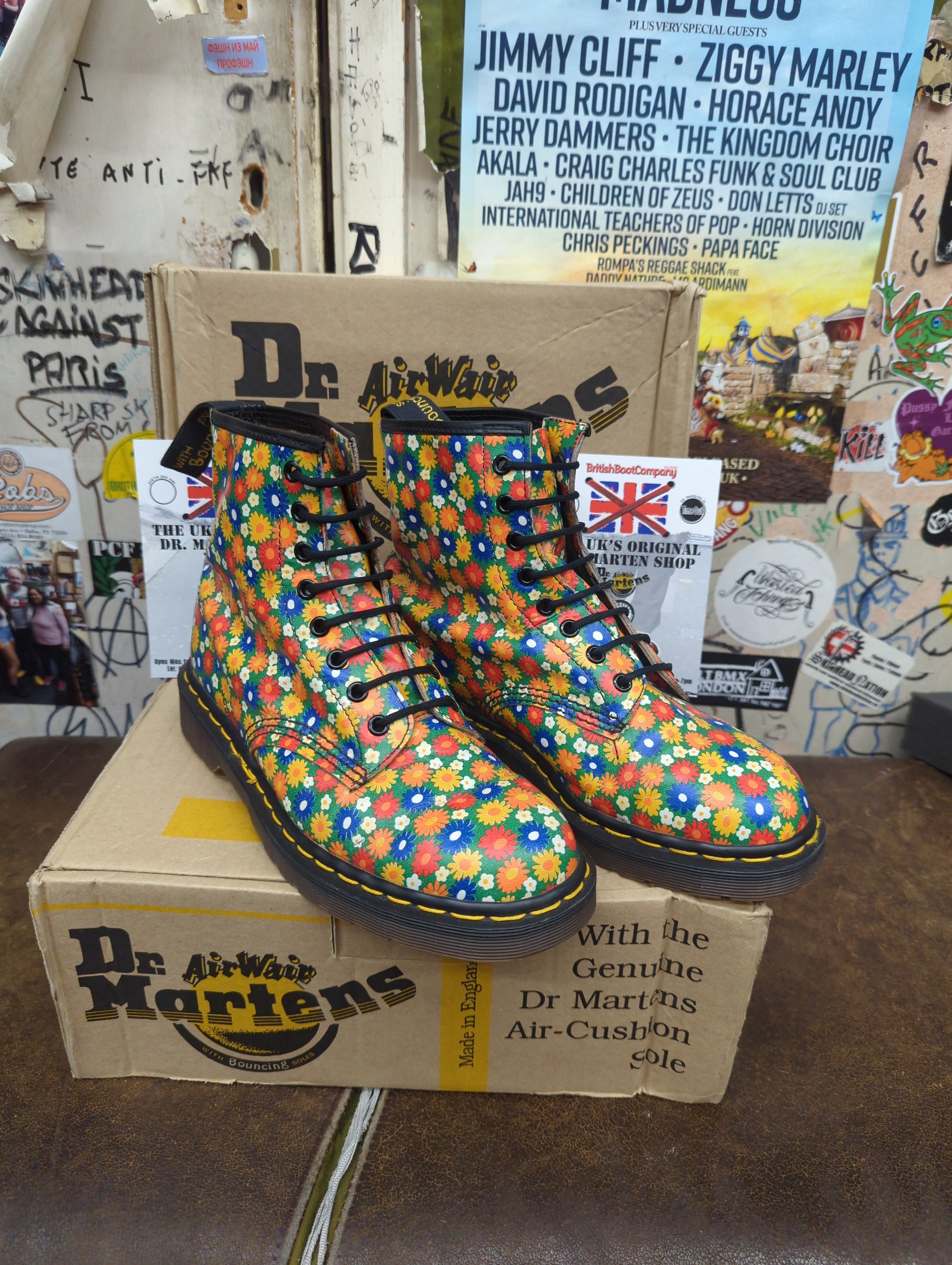 Dr Martens Black Chelsea Flora Slip in Leather Boots Shoes