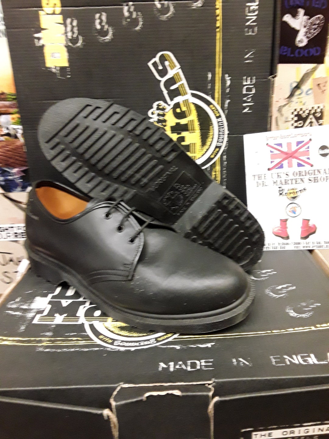 Dr Martens 1A51 Made in England Black Waxy Shoe Size 6 - Etsy UK