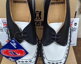 George Cox 5289v Black and White Creepers Made in England George Cox 5289v Black and White Creepers Made in England