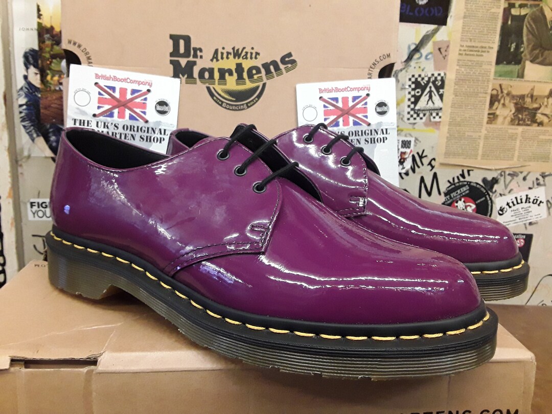 Dr Martens Purple Patent 3 Hole Shoes Limited Edition. 1461 - Etsy UK