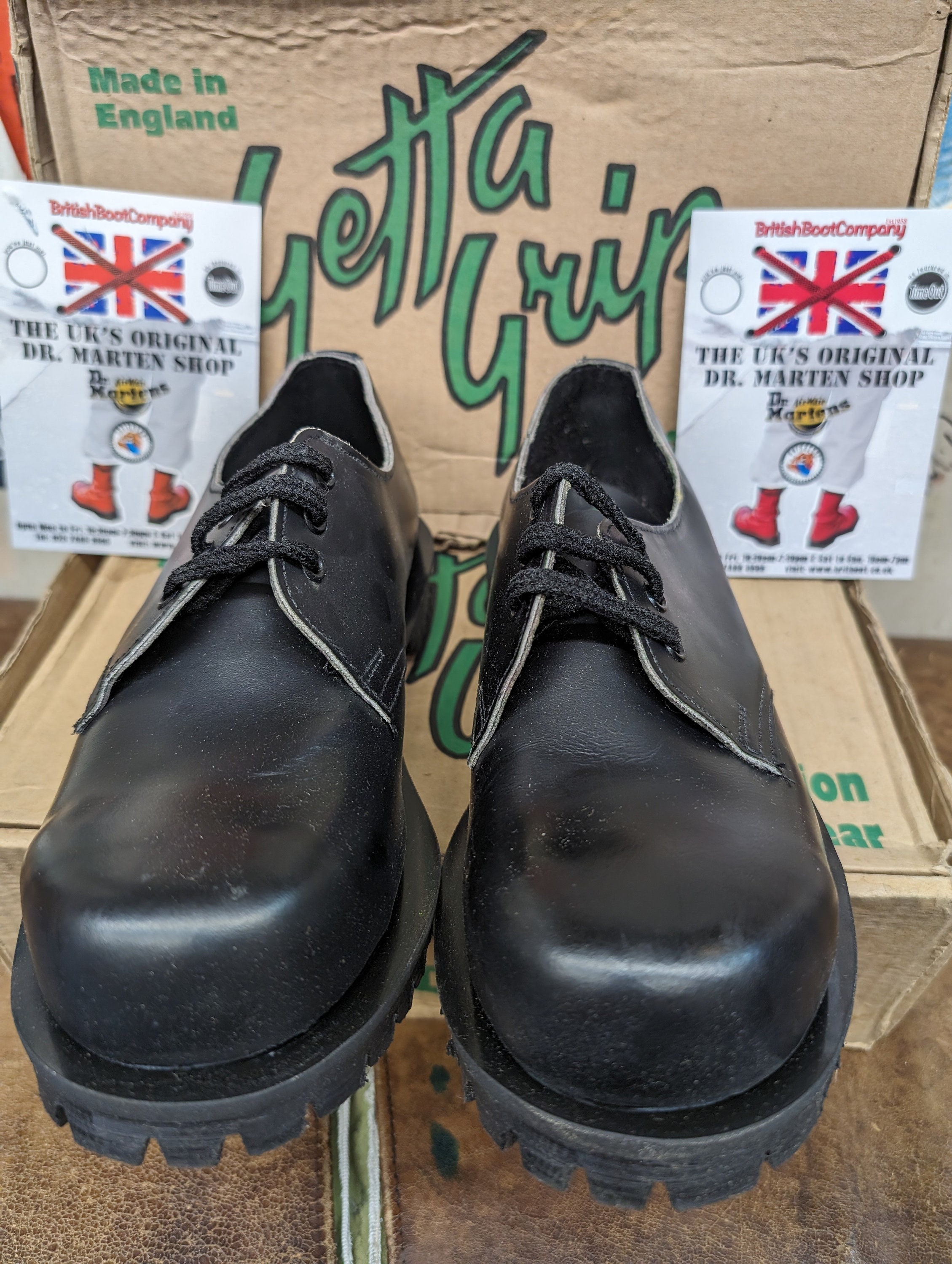 Getta Grip Made in England 3 Hole Safety Black Shoe Various