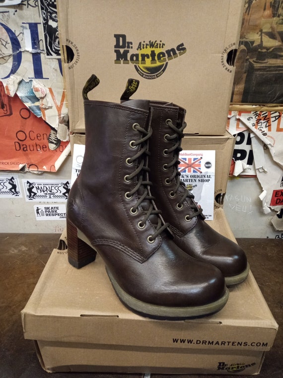 Dr Martens Darcie Brown Maat UK8 Laarzen met hakken leren - Etsy Nederland