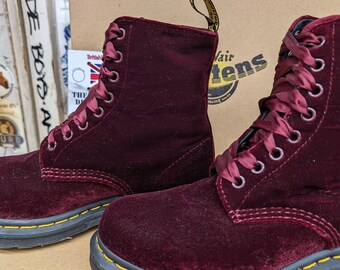 Dr Martens Pascal Burgundy Velvet Size 8 - Etsy Dr Martens Pascal Burgundy Velvet Size 8 - Etsy