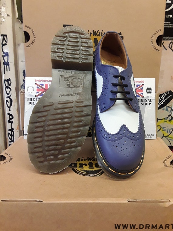 Dr Martens Made in England Blue and White Two Ton… - image 8