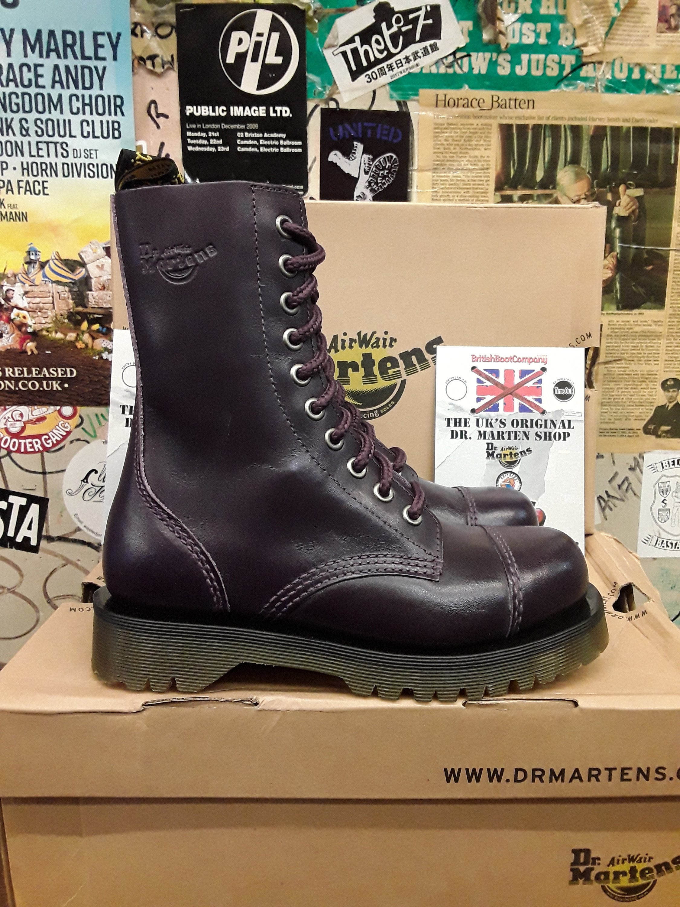 Dr Martens Purple Vintage, Size UK3-6, 10 Hole Stitched Cap Dr Martens Purple Vintage, Size UK3-6, 10 Hole Stitched Cap