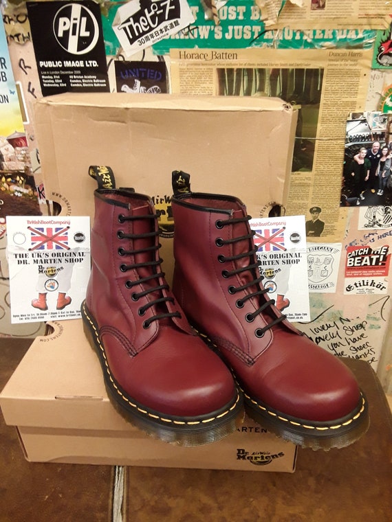 veel plezier onhandig Bevestigen aan Dr Martens 1460 Cherry Nappa Ankle Boots Mens Leather Boots - Etsy